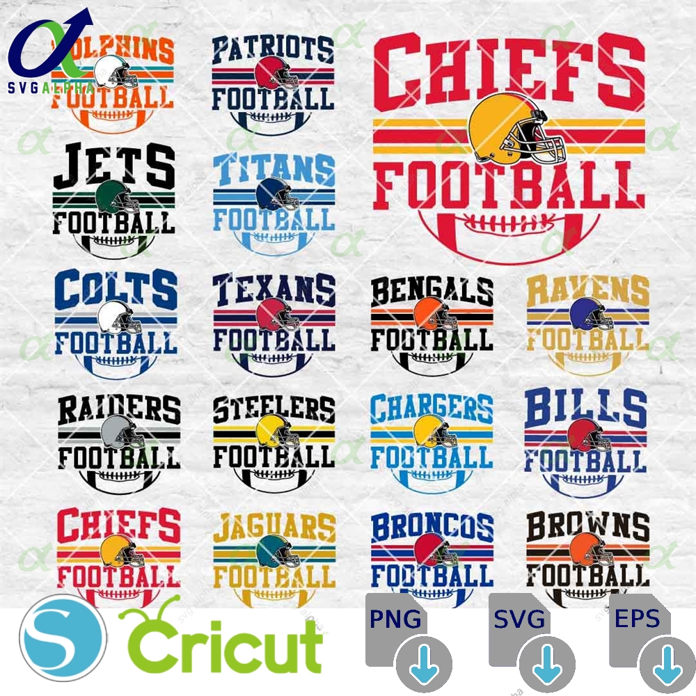 Football Bundle Svg Football Team Svg Chiefs Football Svg Sports Svg Football Shirt Sublimation Designs Png Dxf Jpg Eps